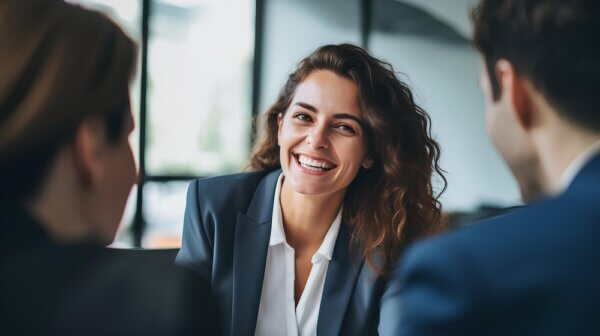 Woman smiling while sharing her Experience Transitioning to LaSalle St.